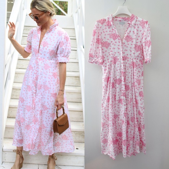 India Amory Dresses & Skirts - India Amory - Julia Amory Pink and White Dress Sz M